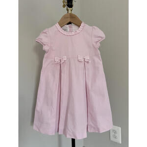 Vintage Talbots Kids Pink Bow Short Sleeve Gingham Detail Dress